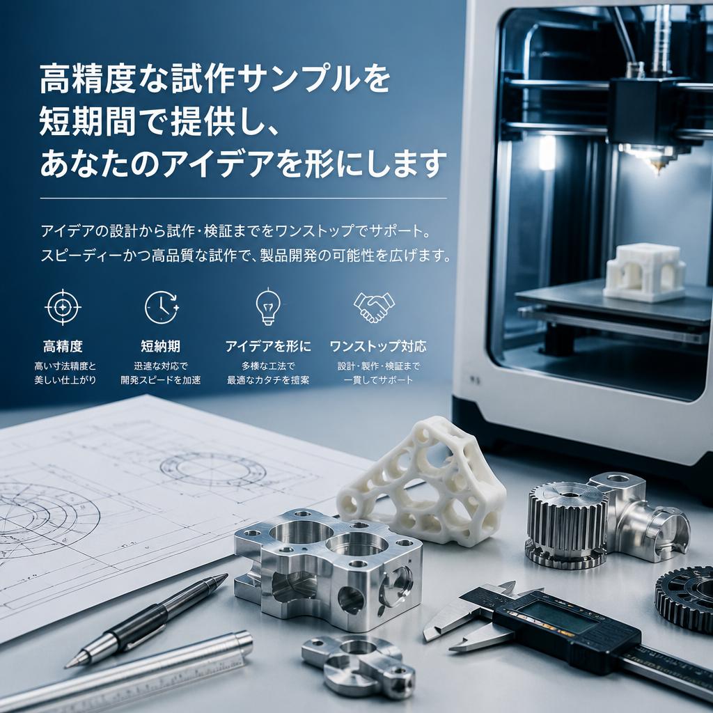 高精度な試作サンプルを短期間で提供し、あなたのアイデアを形にします