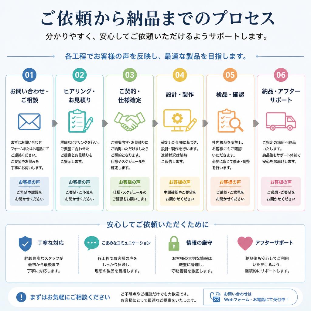 ご相談から納品までの流れ
