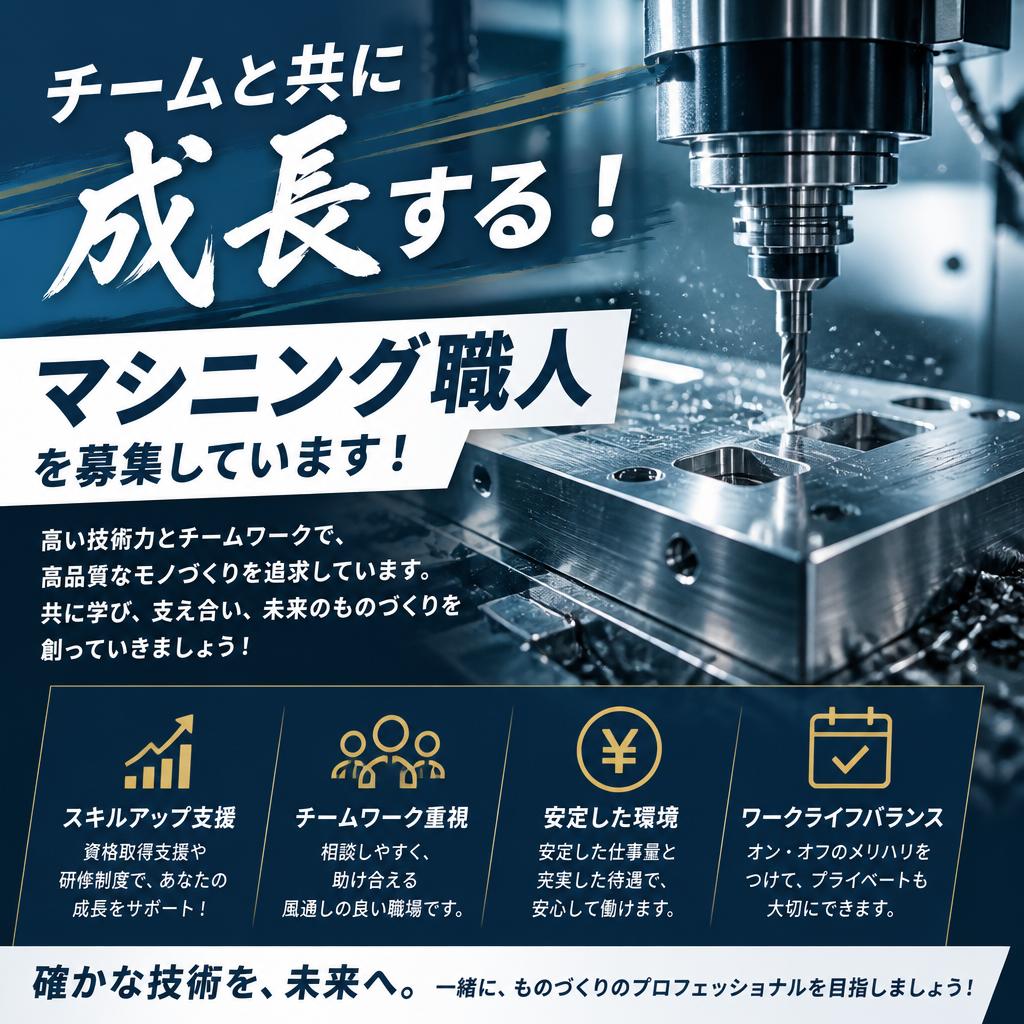 チームと共に成長する！マシニング職人を募集しています！