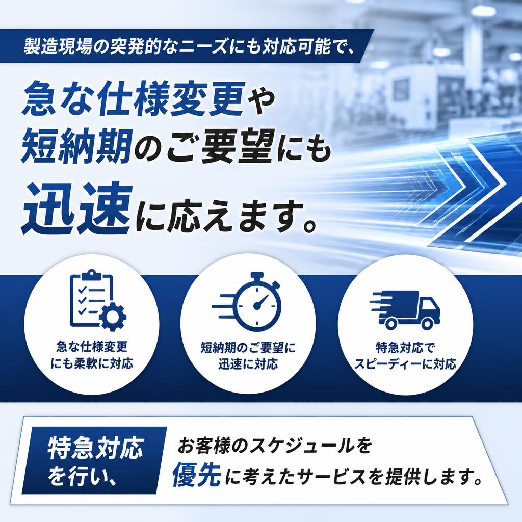 短納期対応の柔軟性