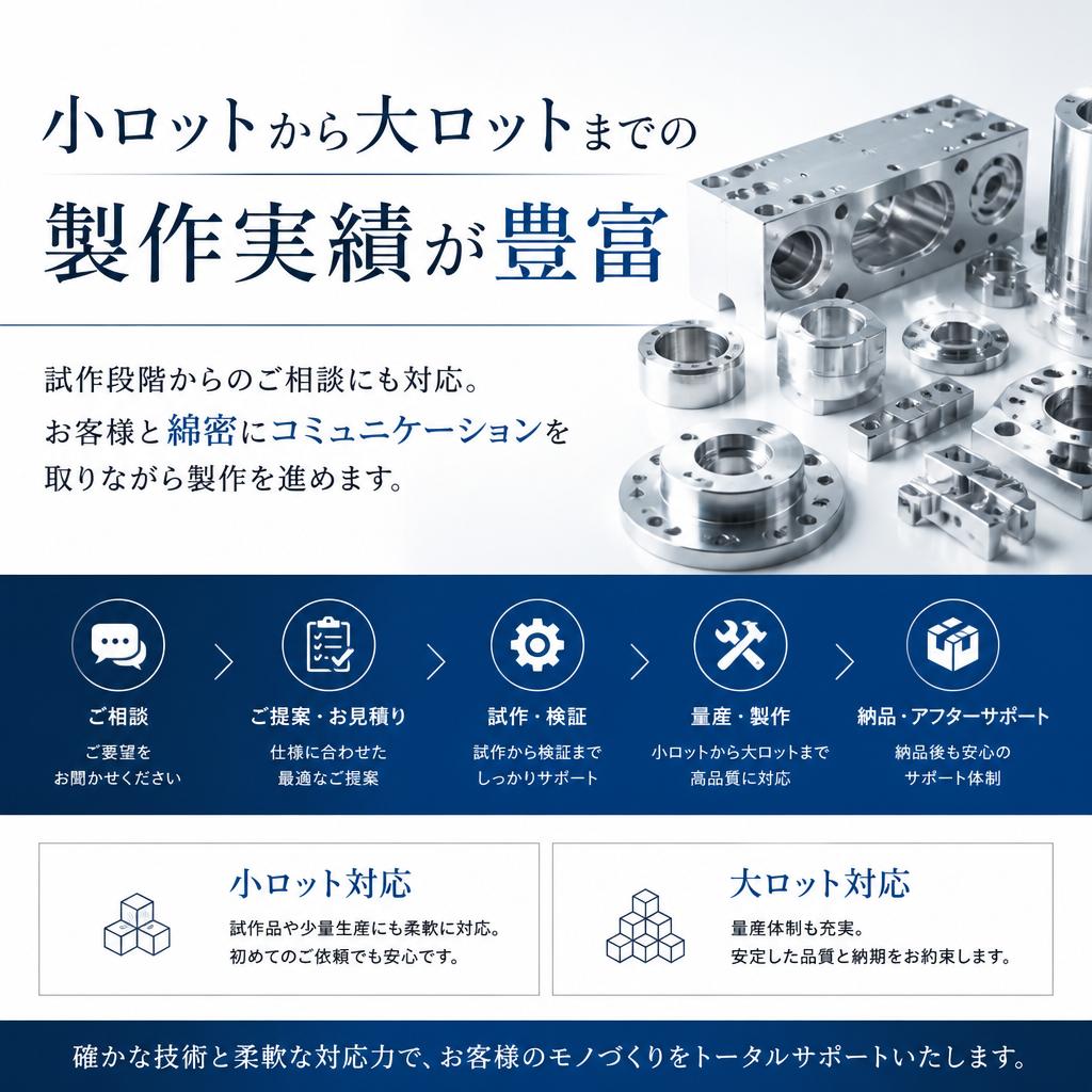 試作から量産まで、幅広いサービス