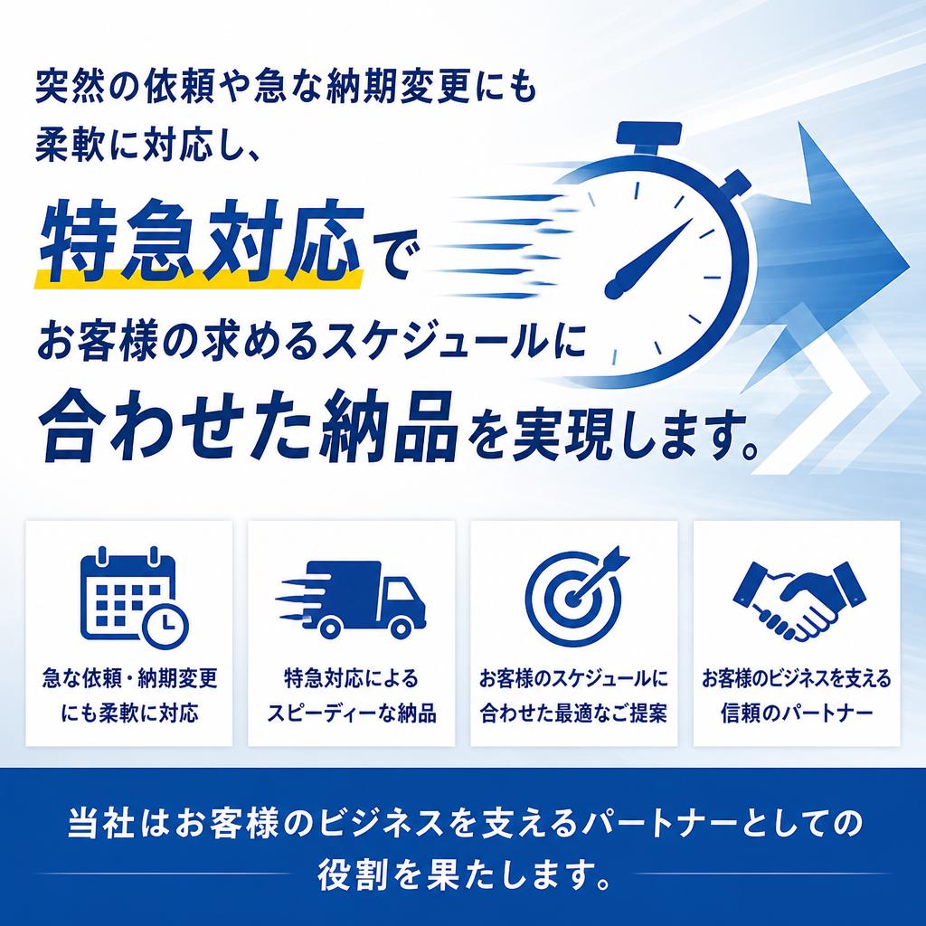 短納期での迅速対応