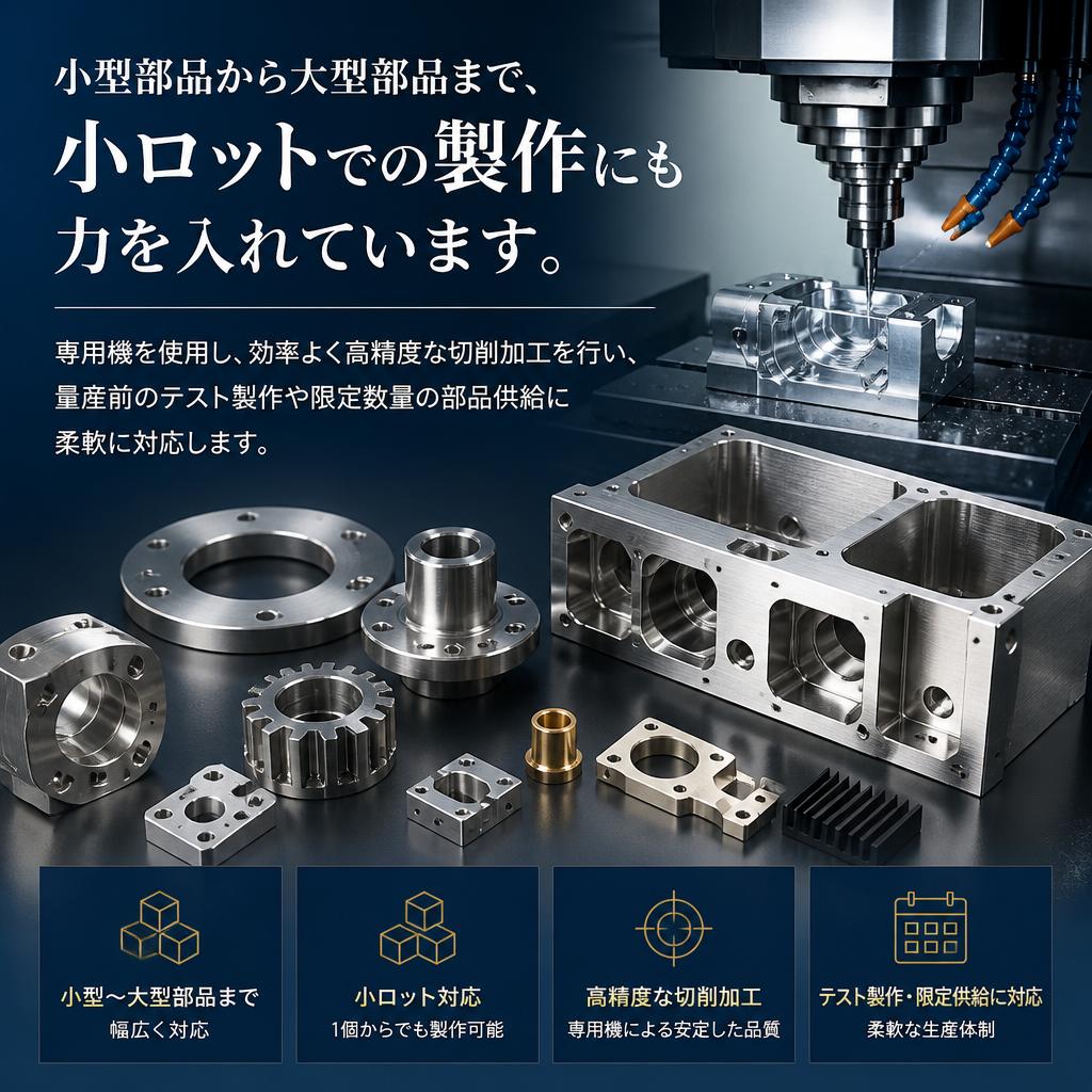 小ロット対応の切削加工